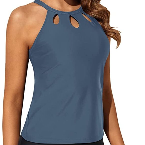 YONIQUE Two Piece High Neck Tankini Swimsuit 🏖️ NEW WITH TAGS! - Picture 3 of 12